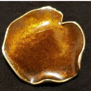 Vintage Sarah Coventry Amber Petal Pendant Or Pin